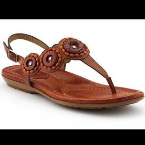 Earth Ladies Leather Thong Sandals Size 6.5
